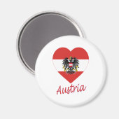 Austria Flag Heart Magnet (Vorderseite/Rückseite)