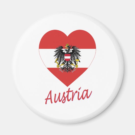 Austria Flag Heart Magnet (Vorne)