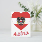 Austria Flag Heart Postkarte (Stehend Vorderseite)