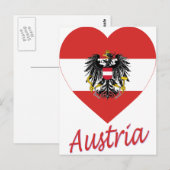 Austria Flag Heart Postkarte (Vorne/Hinten)