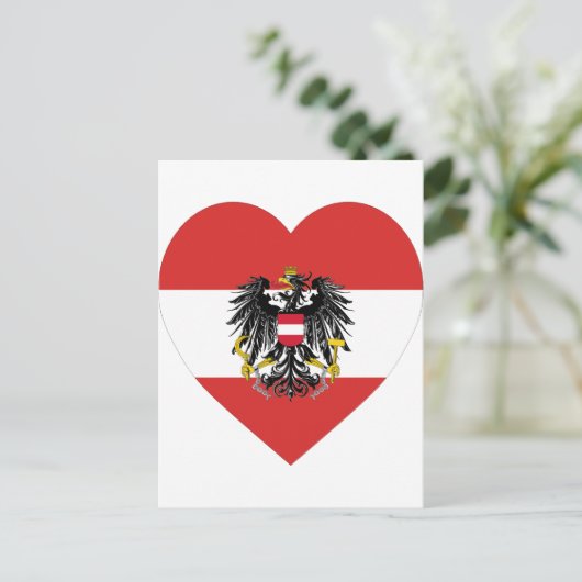 Austria Flag Heart Postkarte (Stehend Vorderseite)