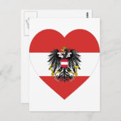 Austria Flag Heart Postkarte (Vorne/Hinten)