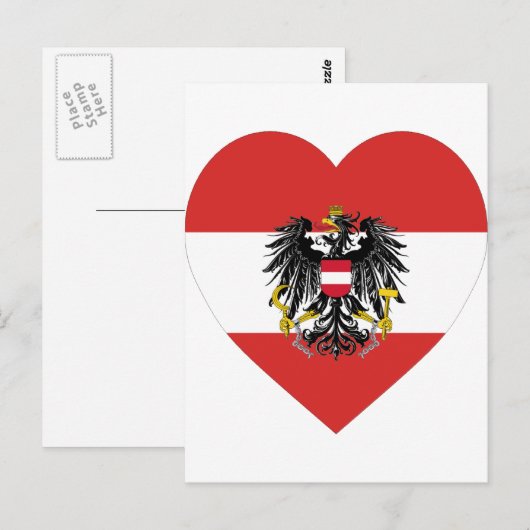 Austria Flag Heart Postkarte (Vorne/Hinten)