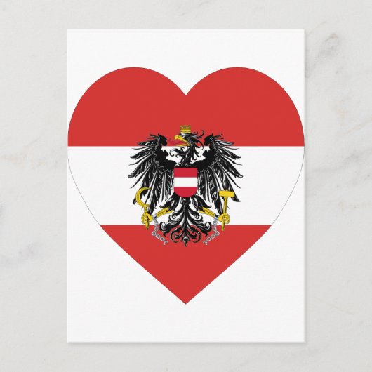 Austria Flag Heart Postkarte (Vorderseite)