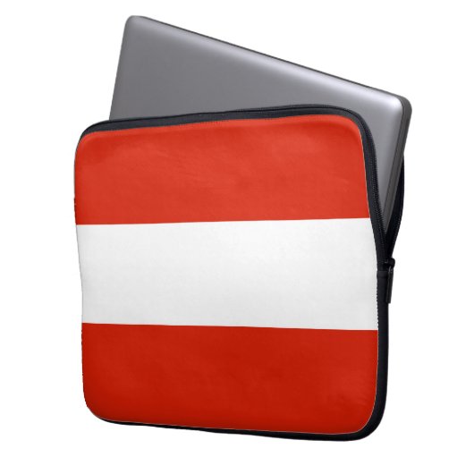 Austria Flag Laptop Sleeve (Vorderseite Links)
