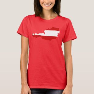 Austria Flag Map T - Shirts