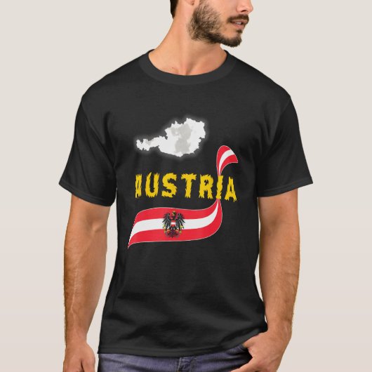 Austria,Flag of Austria,Austria Flag. T-Shirt (Vorderseite)