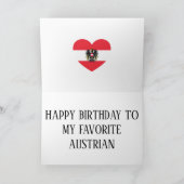 Austria Flag Patriotic Birthday Karte (Innenseite)