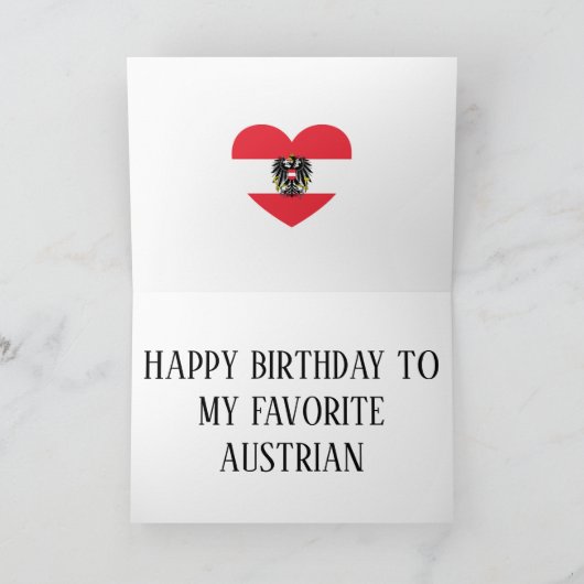 Austria Flag Patriotic Birthday Karte (Innenseite)