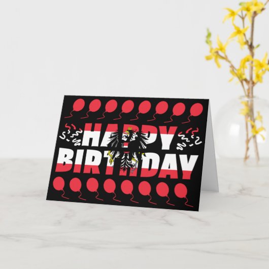 Austria Flag Patriotic Birthday Karte (Gelbe Blume)