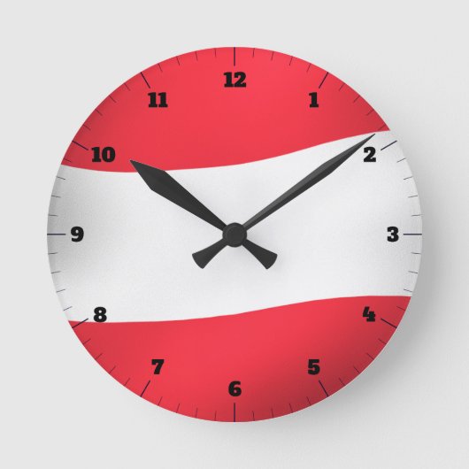 AUSTRIA FLAG RUNDE WANDUHR (Vorderseite)