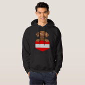 Austria Flag Vizsla Dog In Pocket Hoodie (Vorne ganz)
