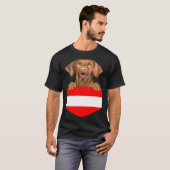 Austria Flag Vizsla Dog In Pocket T-Shirt (Vorne ganz)