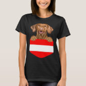 Austria Flag Vizsla Dog In Pocket T-Shirt (Vorderseite)
