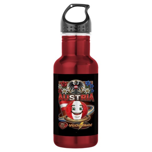Austria-GBall-01 Edelstahlflasche (Vorderseite)