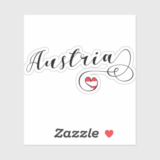 Austria Heart Flag Aufkleber (Blatt)