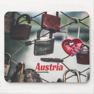 Austria Liebe Locks Bridge Salzburg Mousepad