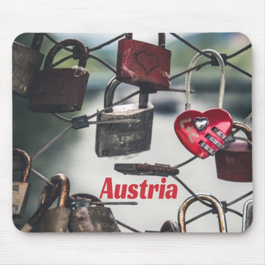 Austria Liebe Locks Bridge Salzburg Mousepad (Vorne)