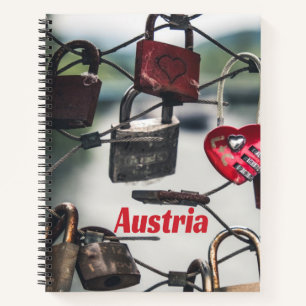 Austria Liebe Locks Bridge Salzburg Notizblock
