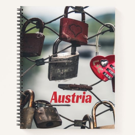 Austria Liebe Locks Bridge Salzburg Notizblock (Vorderseite)