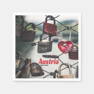 Austria Liebe Locks Bridge Salzburg Serviette