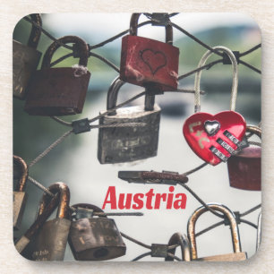 Austria Love Locks Bridge Salzburg Getränkeuntersetzer