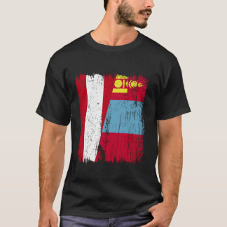 Austria Mongolia Half Flag Austrian Mongolian Jers T-Shirt