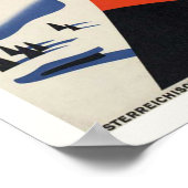 Austria, Mountains Skier Travel Vintage Poster (Ecke)