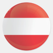 Austria Round Icon Flag Runder Aufkleber (Vorderseite)