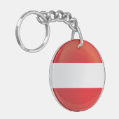 Austria Round Icon Flag Schlüsselanhänger (Vorderseite links)