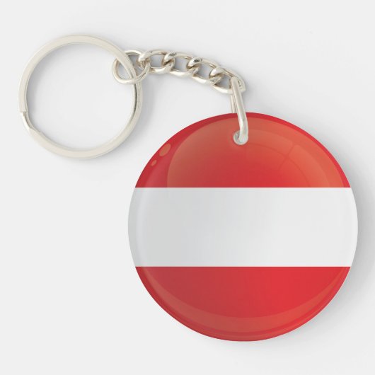 Austria Round Icon Flag Schlüsselanhänger (Vorderseite)