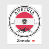 Austria Siegel Sticker Round Flag (Blatt)