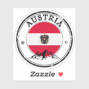 Austria Siegel Sticker Round Flag
