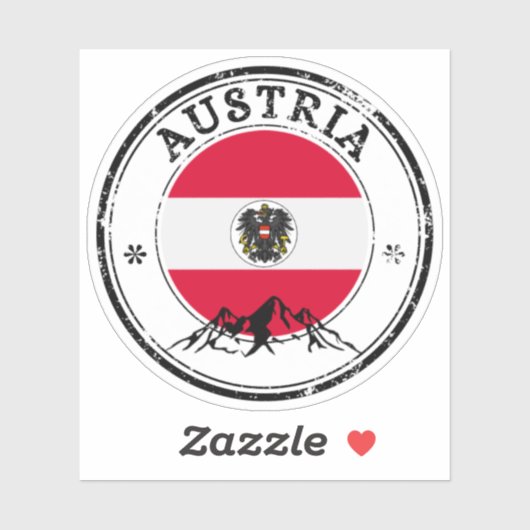 Austria Siegel Sticker Round Flag (Blatt)