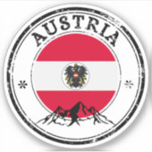 Austria Siegel Sticker Round Flag (Vorderseite)
