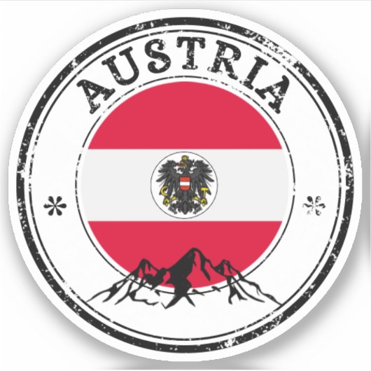Austria Siegel Sticker Round Flag (Vorderseite)
