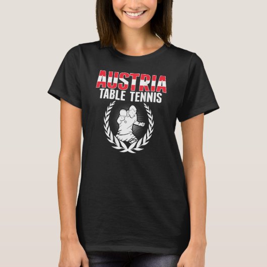 Austria Table Tennis Austrian Ping Pong Support T-Shirt (Vorderseite)