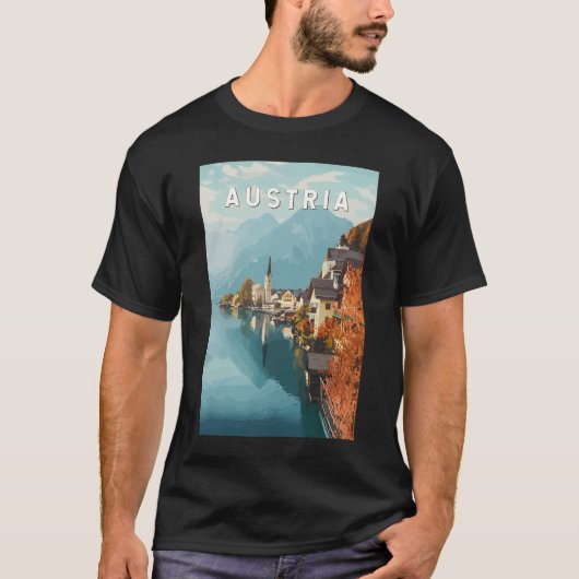 Austria Travel Art Vintag T-Shirt (Vorderseite)