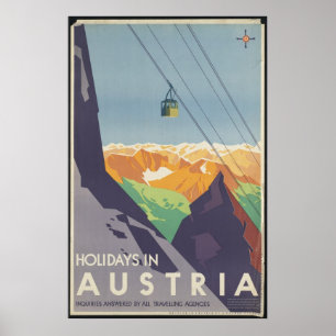 Austria Vintage Travel Poster Ad Retro Prints