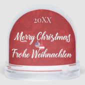 Austrian American Merry Christmas Schneekugeln (Rückseite)