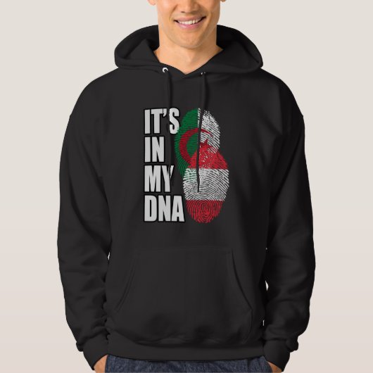 Austrian And Algerian Mix DNA Flag Heritage Hoodie (Vorderseite)