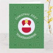 Austrian Angel Christmas Flag Personalisiert Karte (Gelbe Blume)