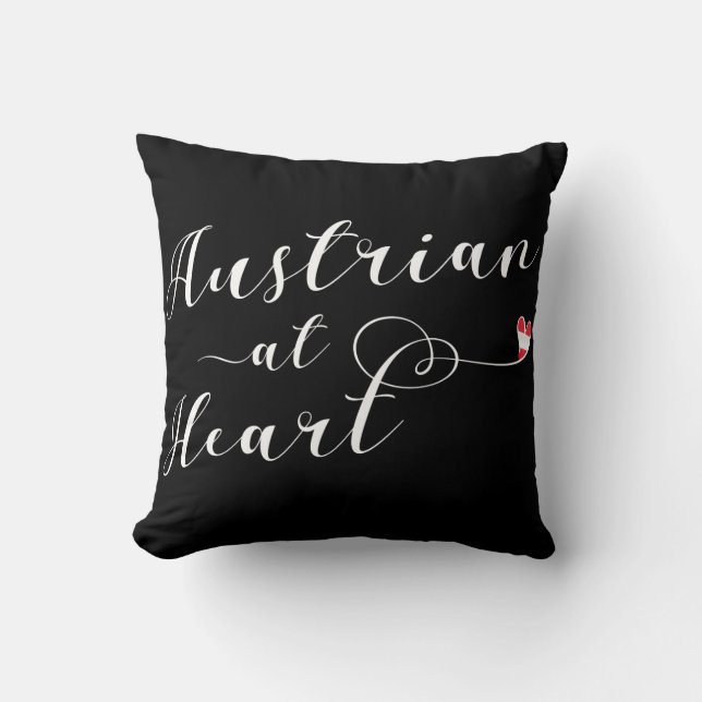Austrian at Heart Throw Cushion, Österreich Kissen (Vorderseite)