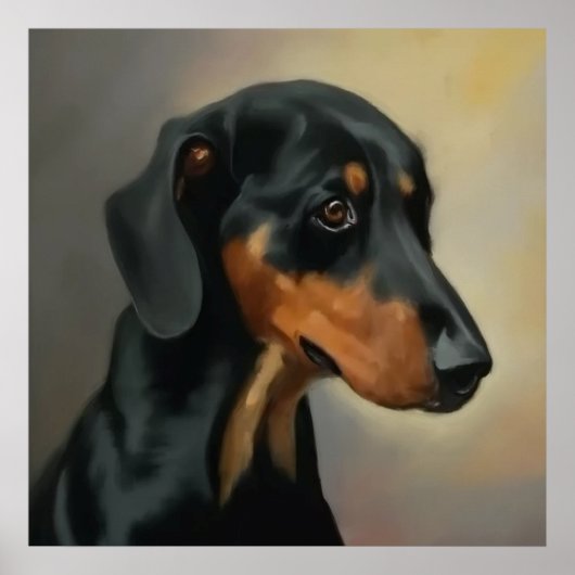 Austrian Black and Tan Hound - Dog Portrait Poster (Vorne)