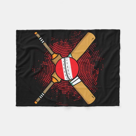 Austrian Cricket Racket And Ll Flag Of Austria Fleecedecke (Vorderseite (Horizontal))