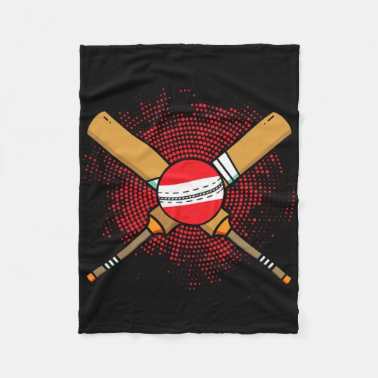 Austrian Cricket Racket And Ll Flag Of Austria Fleecedecke (Vorderseite)