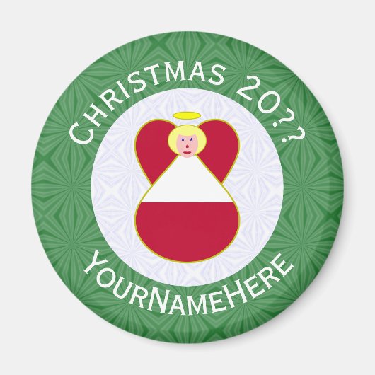 Austrian Flag Angel Weihnachten Personalisiert Magnet (Vorne)