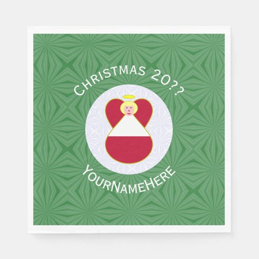 Austrian Flag Angel Weihnachten Personalisiert Serviette (Vorderseite)