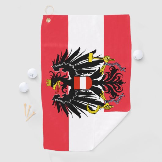 Austrian Flag & Austria Golf / sport Golf Wien Golfhandtuch (Insitu)