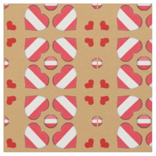 Austrian Flag & Austria Heart fashion Fabric Stoff